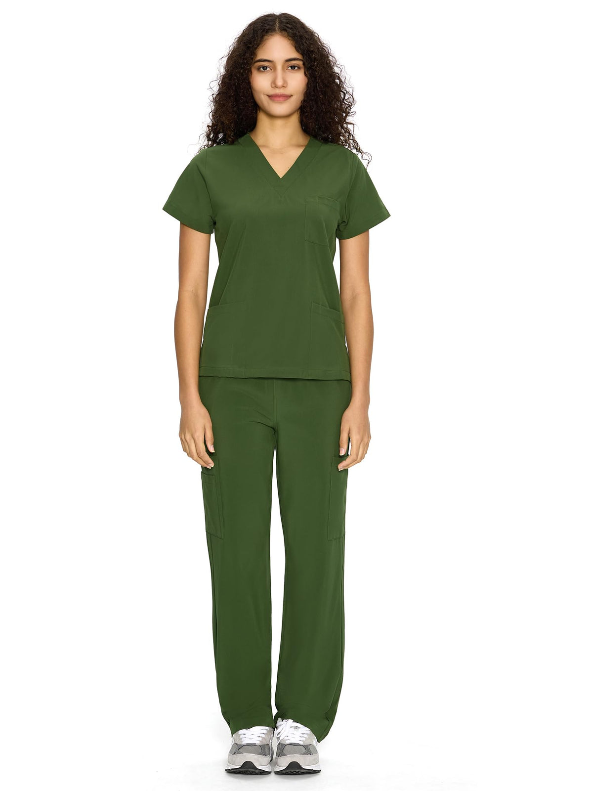 COZYFIT Scrubs for Women Set - V-Neck & Straight Leg Pants with 9 Pockets Jansha Store