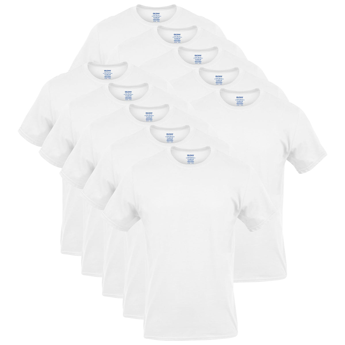 Men's crew neck T-shirt in stone grey cotton, front view with ribbed neckline