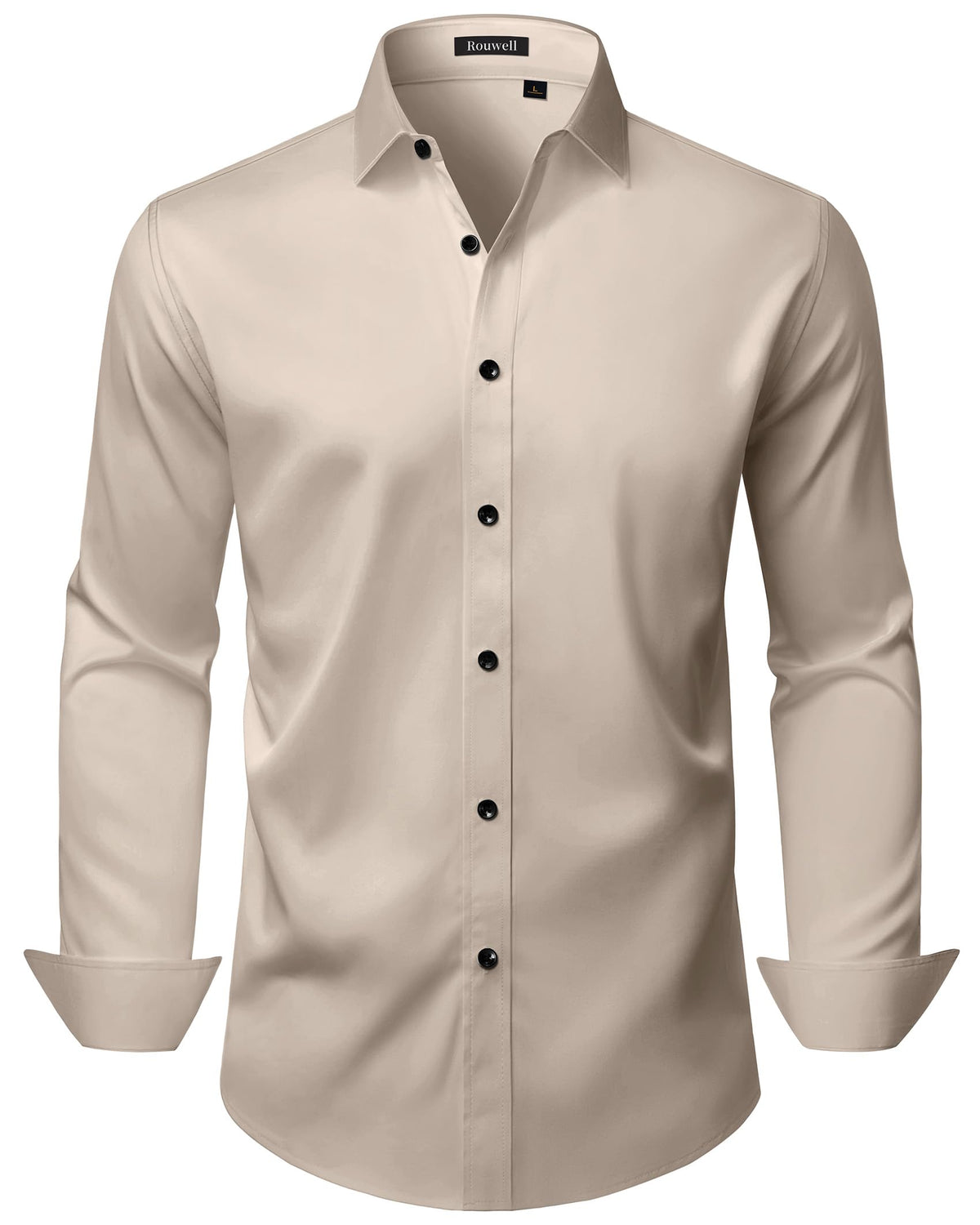 Mens Wrinkle Free Dress Shirts Regular Fit Business Button Down Shirt Formal Long Sleeve Wedding Stretch Shirts Jansha Store