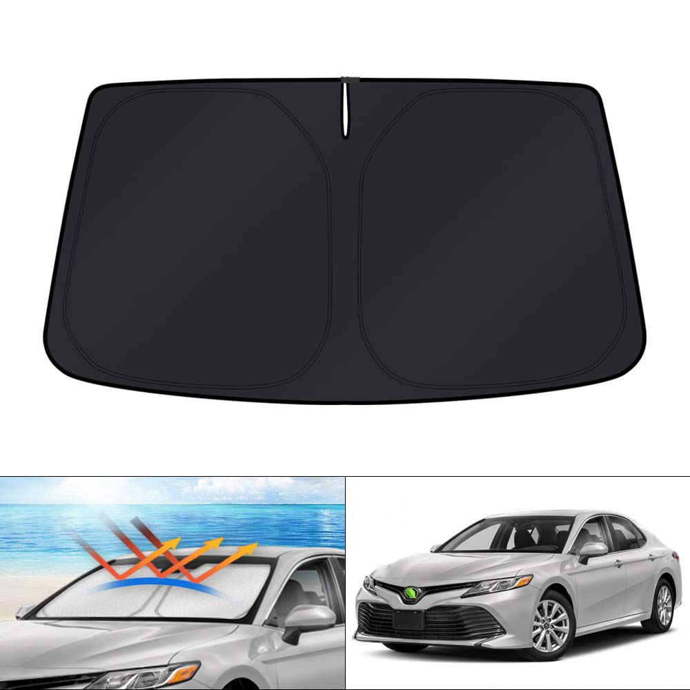 KUST Windshield Sun Shade for 2017-2026 Tesla Model Y/Model 3 Sunshade Accessories (Fit 2025-2026 Model Y Juniper / 2024 Model 3 Highland) Upgraded Foldable Sunshade, Blocks UV Rays Keep Car Cool Jansha Store