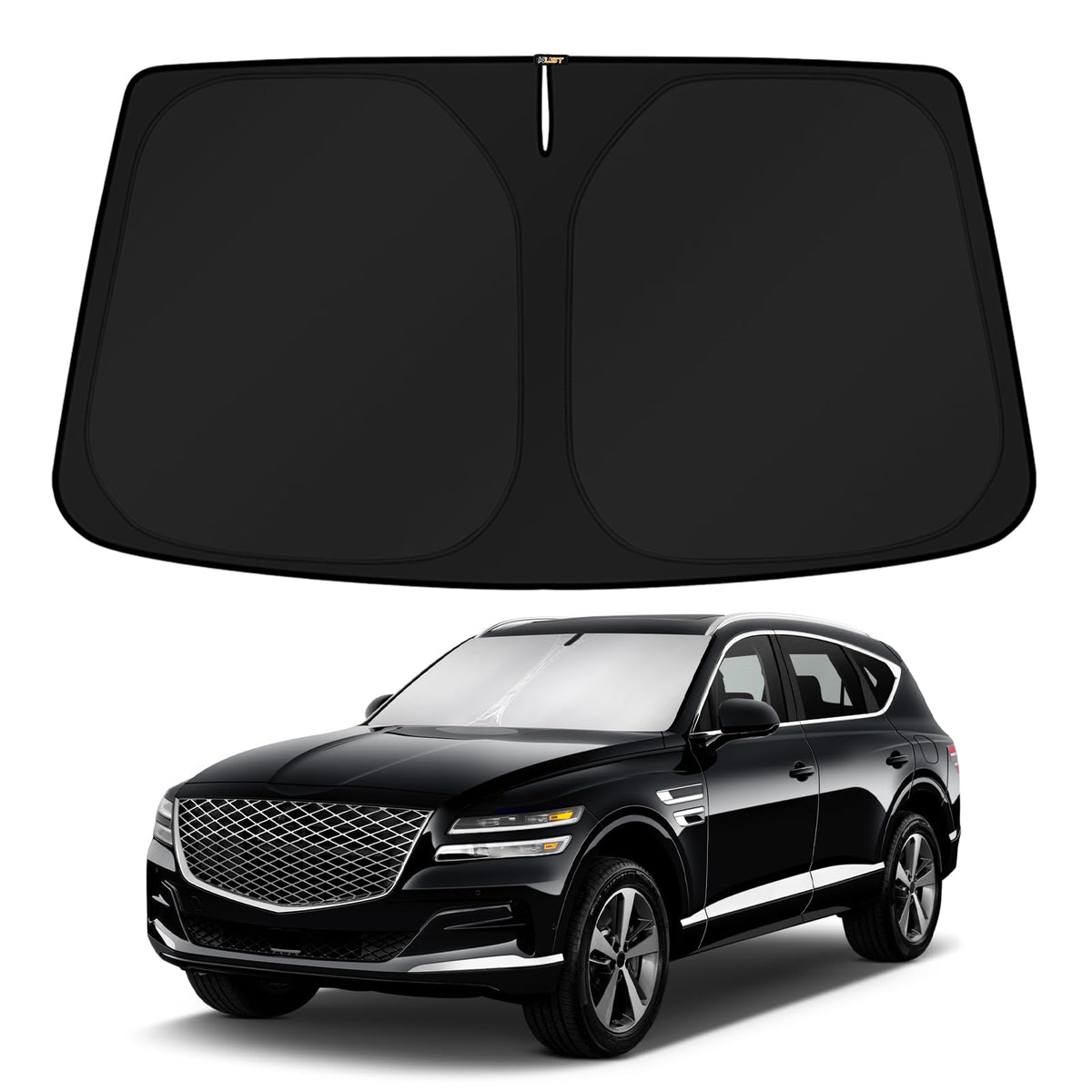 KUST Windshield Sun Shade for 2017-2026 Tesla Model Y/Model 3 Sunshade Accessories (Fit 2025-2026 Model Y Juniper / 2024 Model 3 Highland) Upgraded Foldable Sunshade, Blocks UV Rays Keep Car Cool Jansha Store