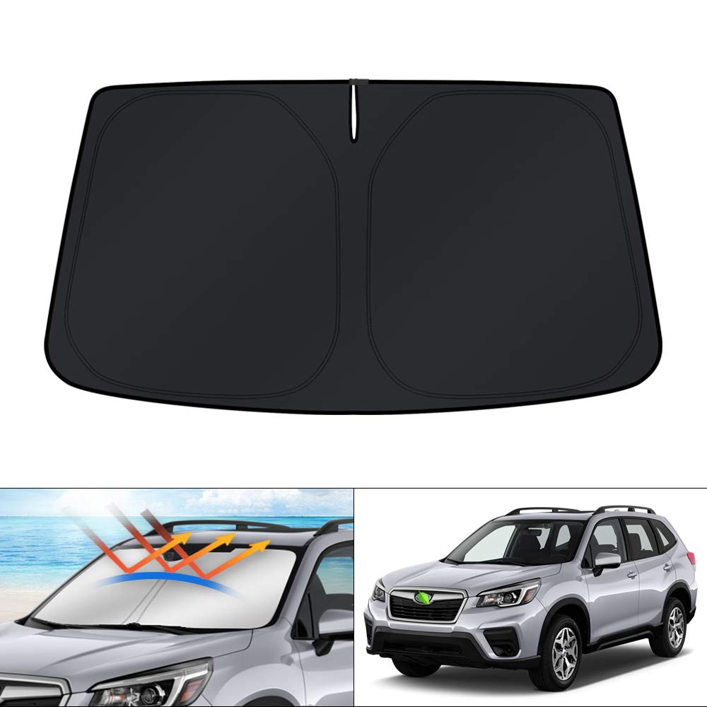 KUST Windshield Sun Shade for 2017-2026 Tesla Model Y/Model 3 Sunshade Accessories (Fit 2025-2026 Model Y Juniper / 2024 Model 3 Highland) Upgraded Foldable Sunshade, Blocks UV Rays Keep Car Cool Jansha Store