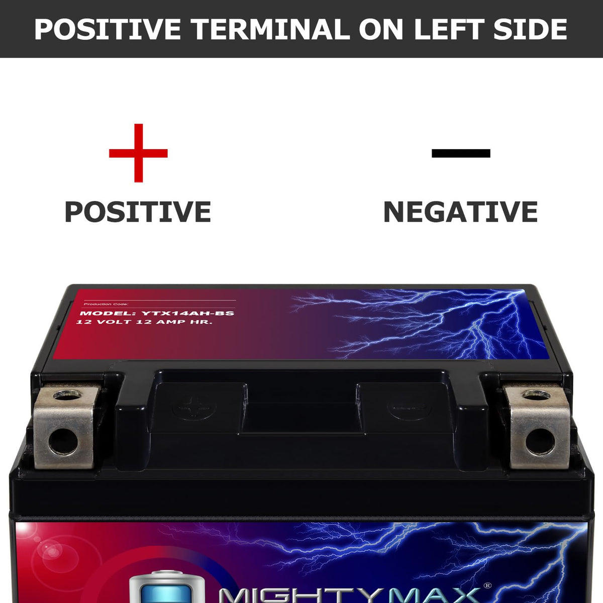Mighty Max Battery YTX14-BS - 12 Volt 12 AH, 200 CCA, Rechargeable Maintenance Free SLA AGM Motorcycle Battery Jansha Store