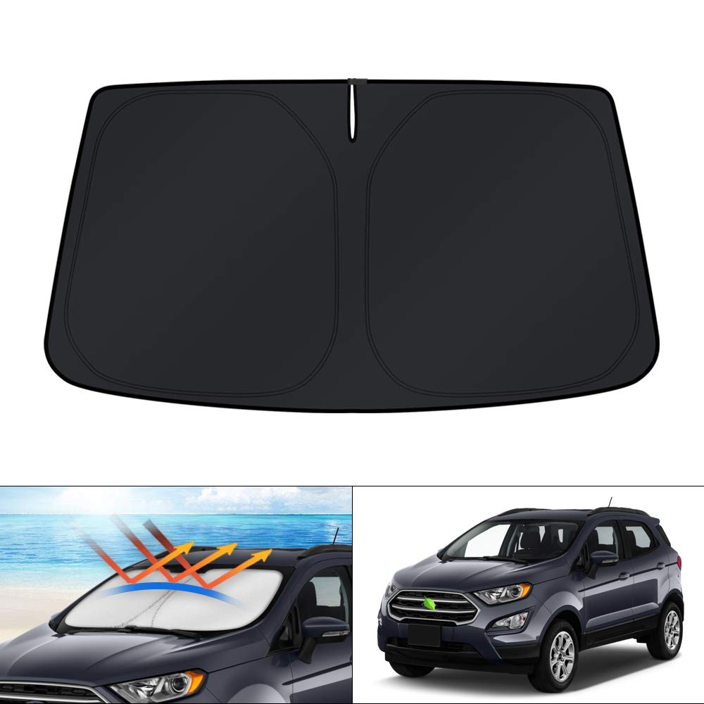 KUST Windshield Sun Shade for 2017-2026 Tesla Model Y/Model 3 Sunshade Accessories (Fit 2025-2026 Model Y Juniper / 2024 Model 3 Highland) Upgraded Foldable Sunshade, Blocks UV Rays Keep Car Cool Jansha Store