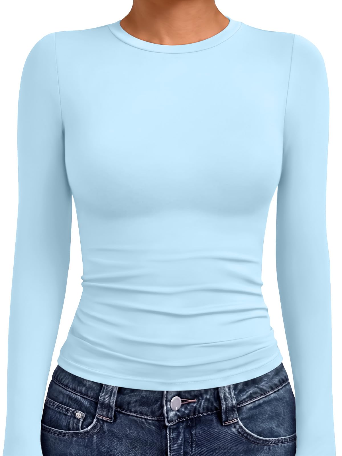 Stretch fabric close-up of the women's compression underscrub shirt