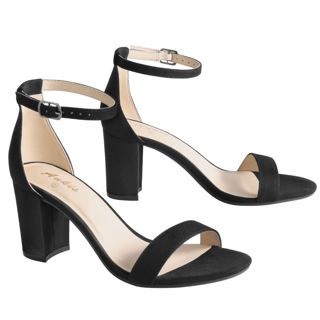 Adjustable ankle strap closure on women's chunky heel sandal