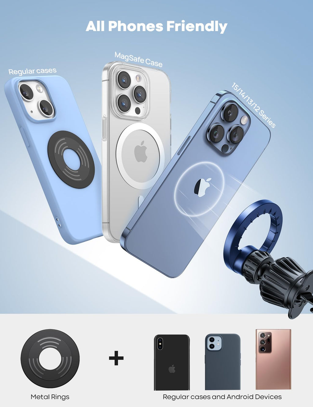 Lamicall for MagSafe Car Mount Vent 20 Super Magnets Accessories for iPhone Jansha Store