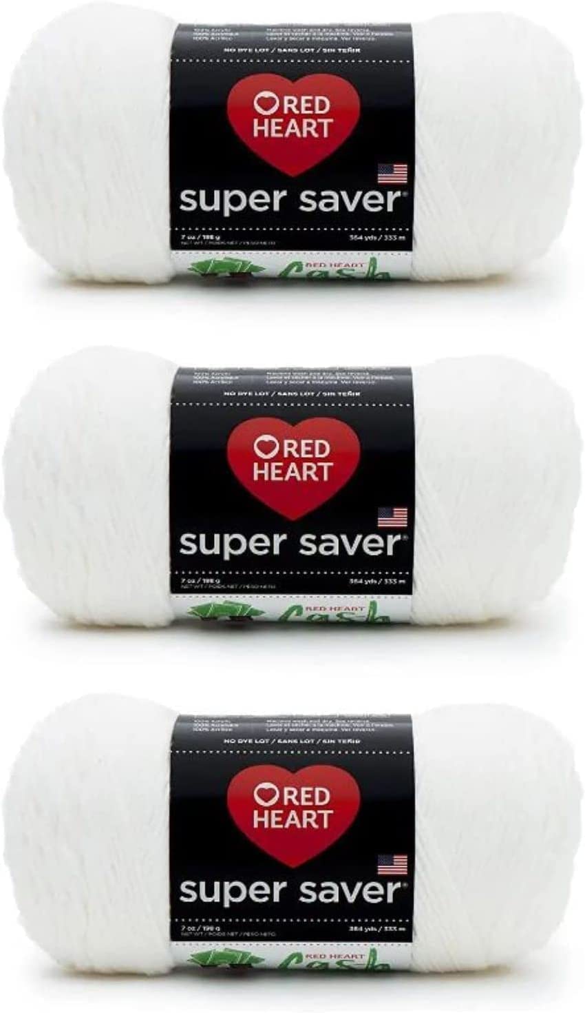 Red Heart Super Saver Yarn for Crocheting & Knitting, Medium Thyme, 3-Pack Jansha Store
