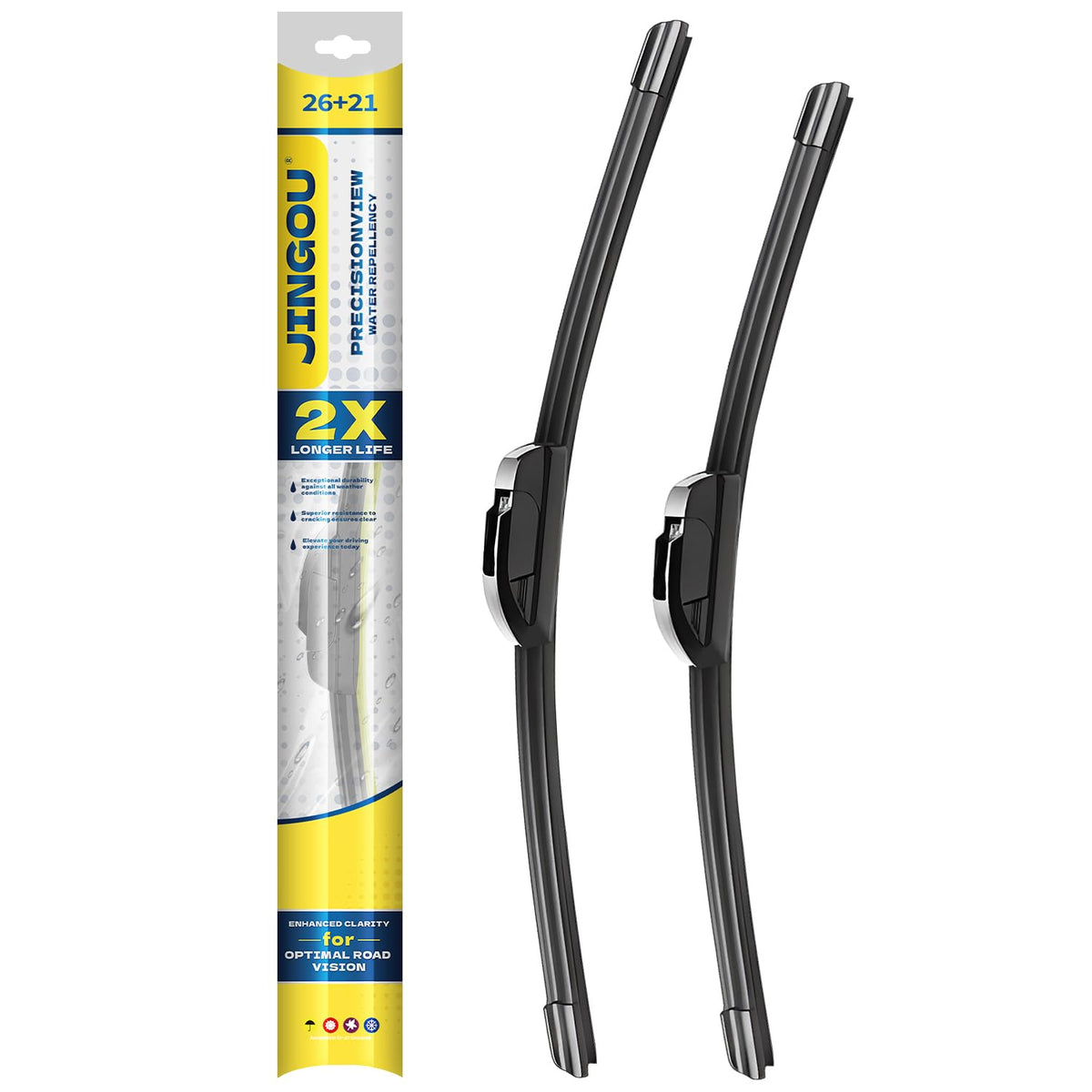 20''+20'' Front Windshield Wiper Blades Compatible with 1999-2007 Ford F-150 Expedition/2003-2014 Ford E-150 OEM QUALITY Premium All-Season Automotive Replacement Wipers (Pack of 2) Jansha Store