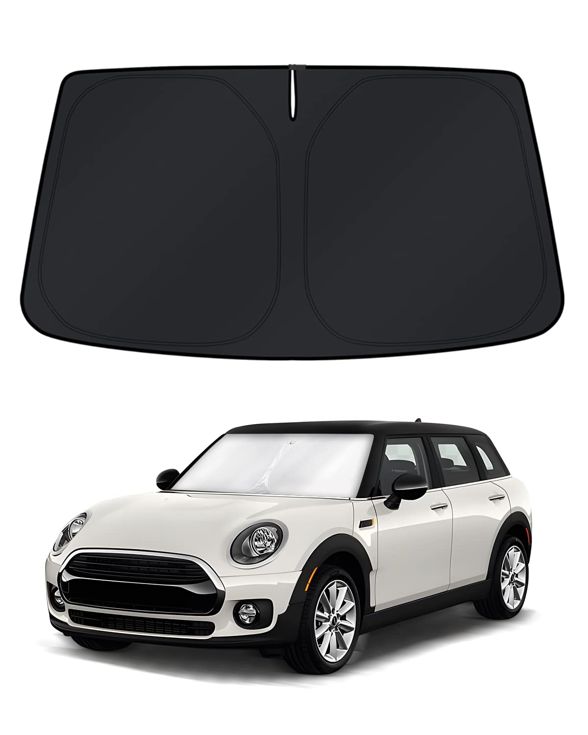 KUST Windshield Sun Shade for 2017-2026 Tesla Model Y/Model 3 Sunshade Accessories (Fit 2025-2026 Model Y Juniper / 2024 Model 3 Highland) Upgraded Foldable Sunshade, Blocks UV Rays Keep Car Cool Jansha Store