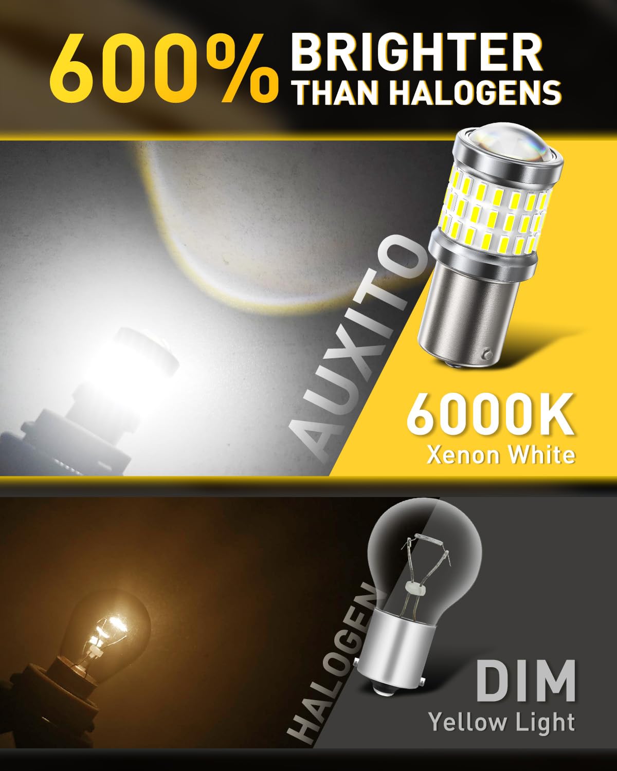 AUXITO 194 LED Bulbs for License Plate Light 168 175 2825 W5W T10 24-SMD 3014 Chipsets 6000K White for Car Dome Door Map Dash Courtesy Cargo License Plate Lights, Pack of 2 Jansha Store