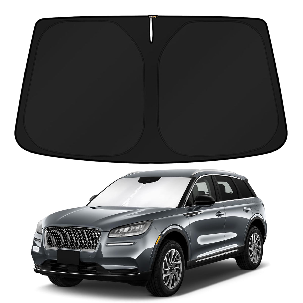 KUST Windshield Sun Shade for 2017-2026 Tesla Model Y/Model 3 Sunshade Accessories (Fit 2025-2026 Model Y Juniper / 2024 Model 3 Highland) Upgraded Foldable Sunshade, Blocks UV Rays Keep Car Cool Jansha Store