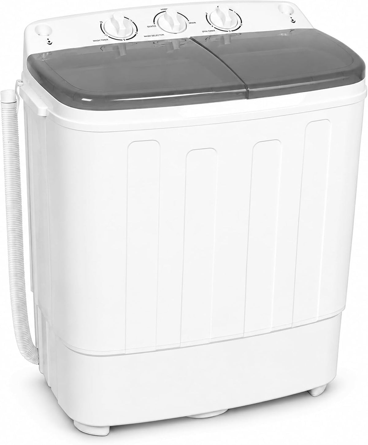 Superday Portable Washing Machine, 25.3lbs Mini Washing Machine and Spin Dryer Combo, Mini Twin Tub Laundry Machine for Camping, Apartments, Dorms, College Rooms, RV, Delicates, Grey Jansha Store