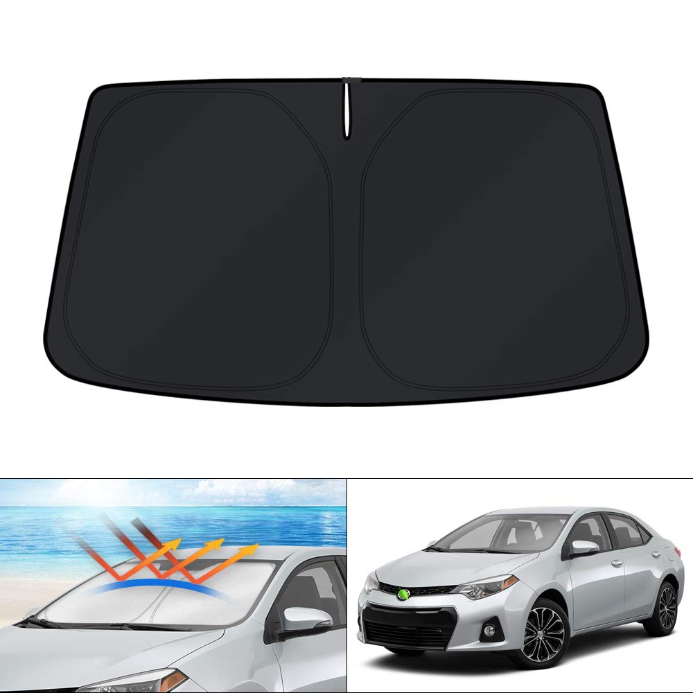 KUST Windshield Sun Shade for 2017-2026 Tesla Model Y/Model 3 Sunshade Accessories (Fit 2025-2026 Model Y Juniper / 2024 Model 3 Highland) Upgraded Foldable Sunshade, Blocks UV Rays Keep Car Cool Jansha Store