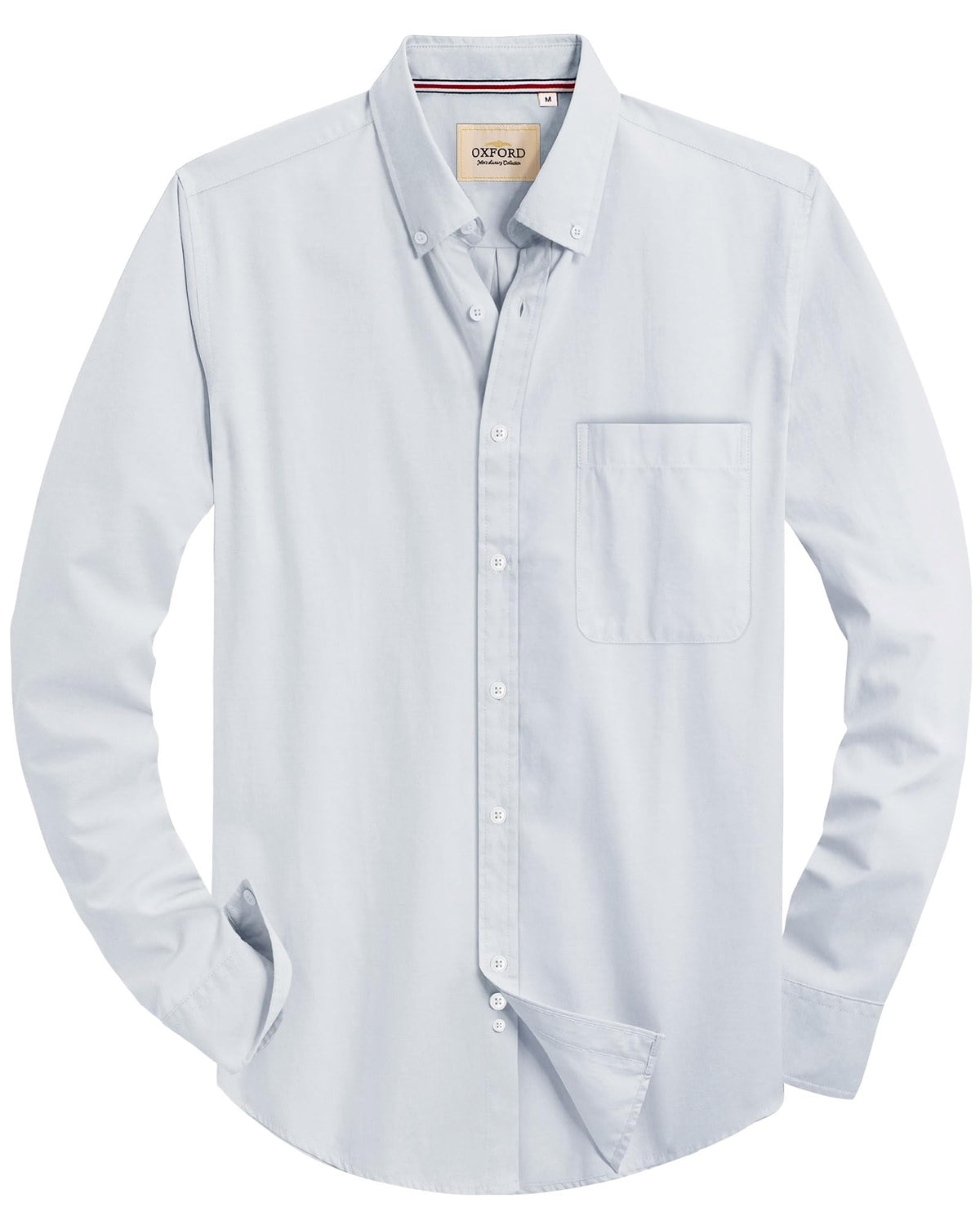 Alimens & Gentle Mens Solid Oxford Shirt Long Sleeve Dress Shirt Work Casual Button Down Shirts with Pocket Jansha Store