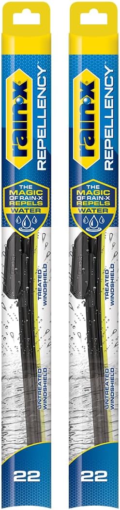 Rain-X 810363 Repellency Water Repellent Wiper Blades, 22" Windshield Wipers (Pack of 2), All Weather Streak-Free for Enhanced Visibility w/Water Repellency Formula [Amazon Exclusive] Jansha Store