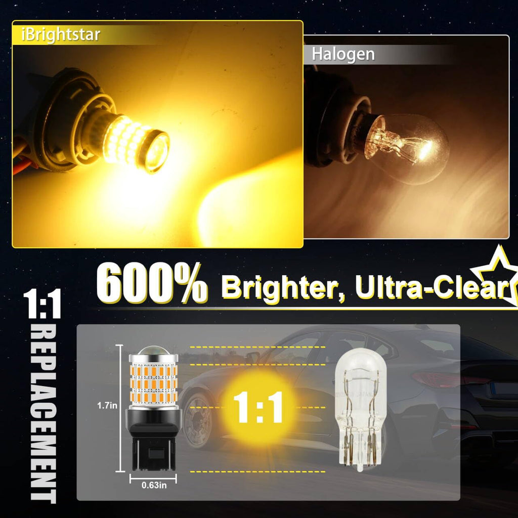 iBrightstar 3157 LED Bulb White, 4157 3156 LED Reverse Light Bulbs Super Bright for Tail Brake Lights Backup Lights Turn Signal Lights, 2 Pack Jansha Store