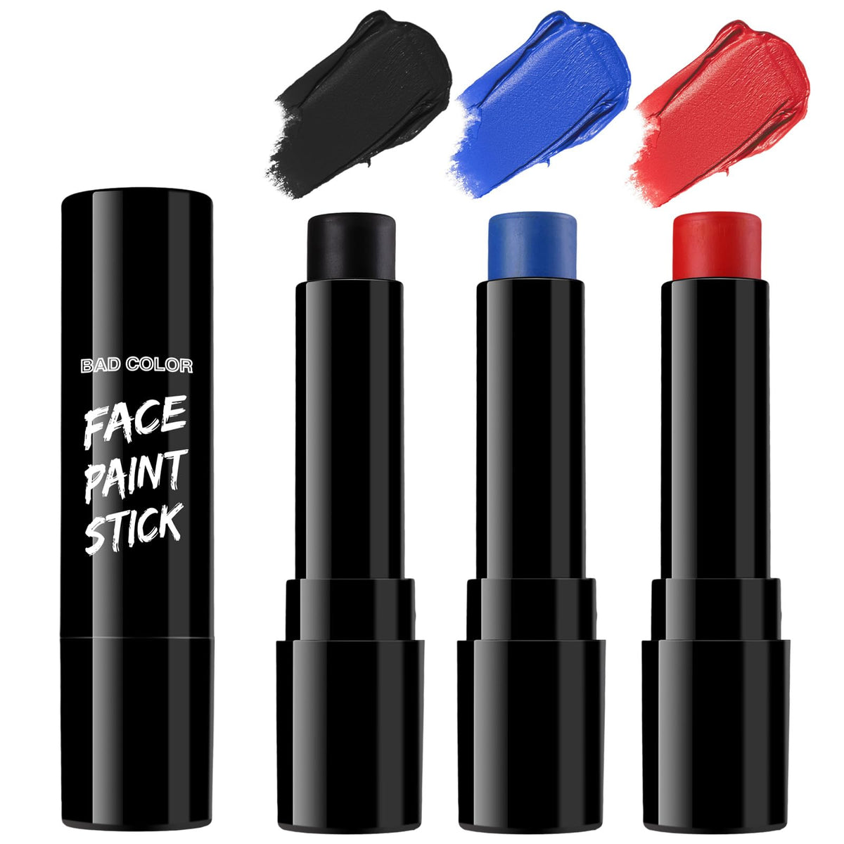BADCOLOR Black Cream-Blendable Face Body Paint Stick for Adults Children Eye Black Softball Football Baseball Sports , Non-Toxic Hypoallergenic for Halloween SFX Makeup Cosplay Joker Costume Parties Jansha Store