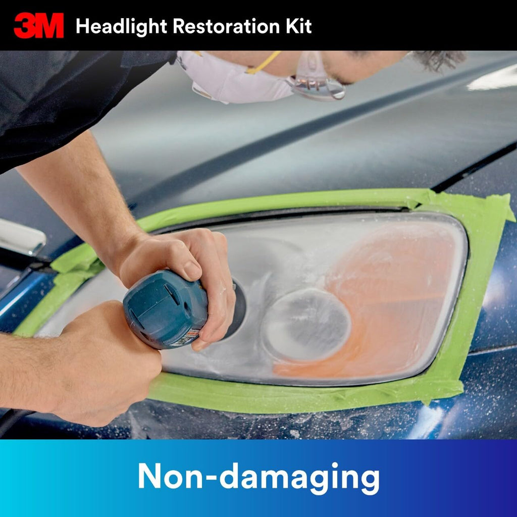 3M Ultra Headlight Restoration Kit, Contains Masking Tape, Light Sanding Discs, Wax Protectant and More, Use on Plastic Lenses Headlights, Taillights and More, Easy Heavy-Duty Restoration (39195) Jansha Store
