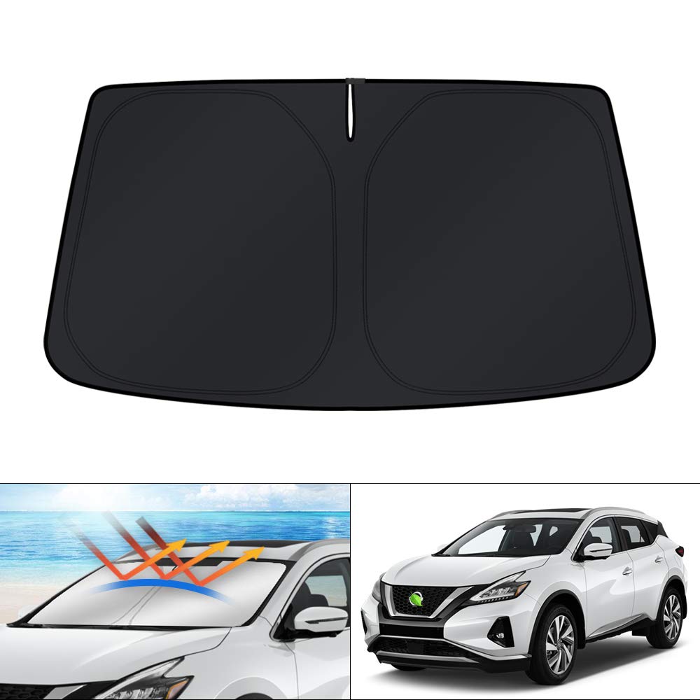 KUST Windshield Sun Shade for 2017-2026 Tesla Model Y/Model 3 Sunshade Accessories (Fit 2025-2026 Model Y Juniper / 2024 Model 3 Highland) Upgraded Foldable Sunshade, Blocks UV Rays Keep Car Cool Jansha Store