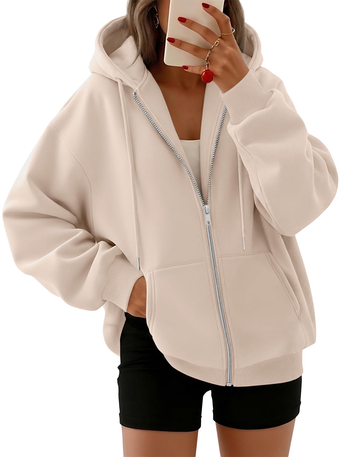Trendy Queen Womens Oversized Zip Up Hoodies Y2K Fall Sweatshirts 2026 Jansha Store