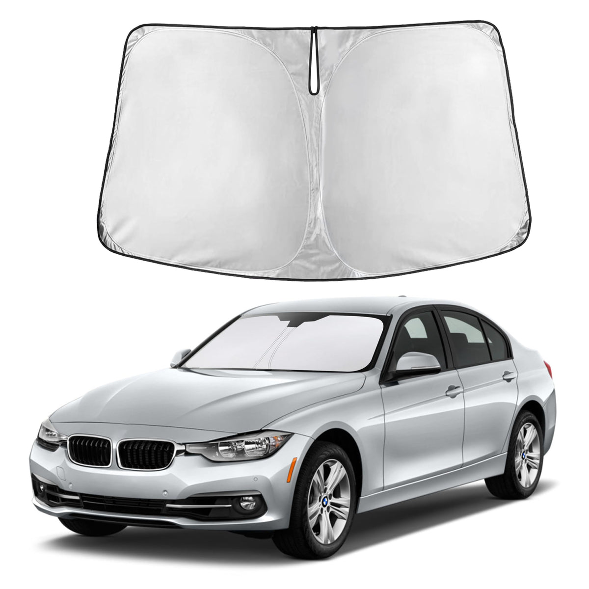 Autovir Windshield Sun Shade, Foldable Car Window Shades, 280T Visor Shade Jansha Store