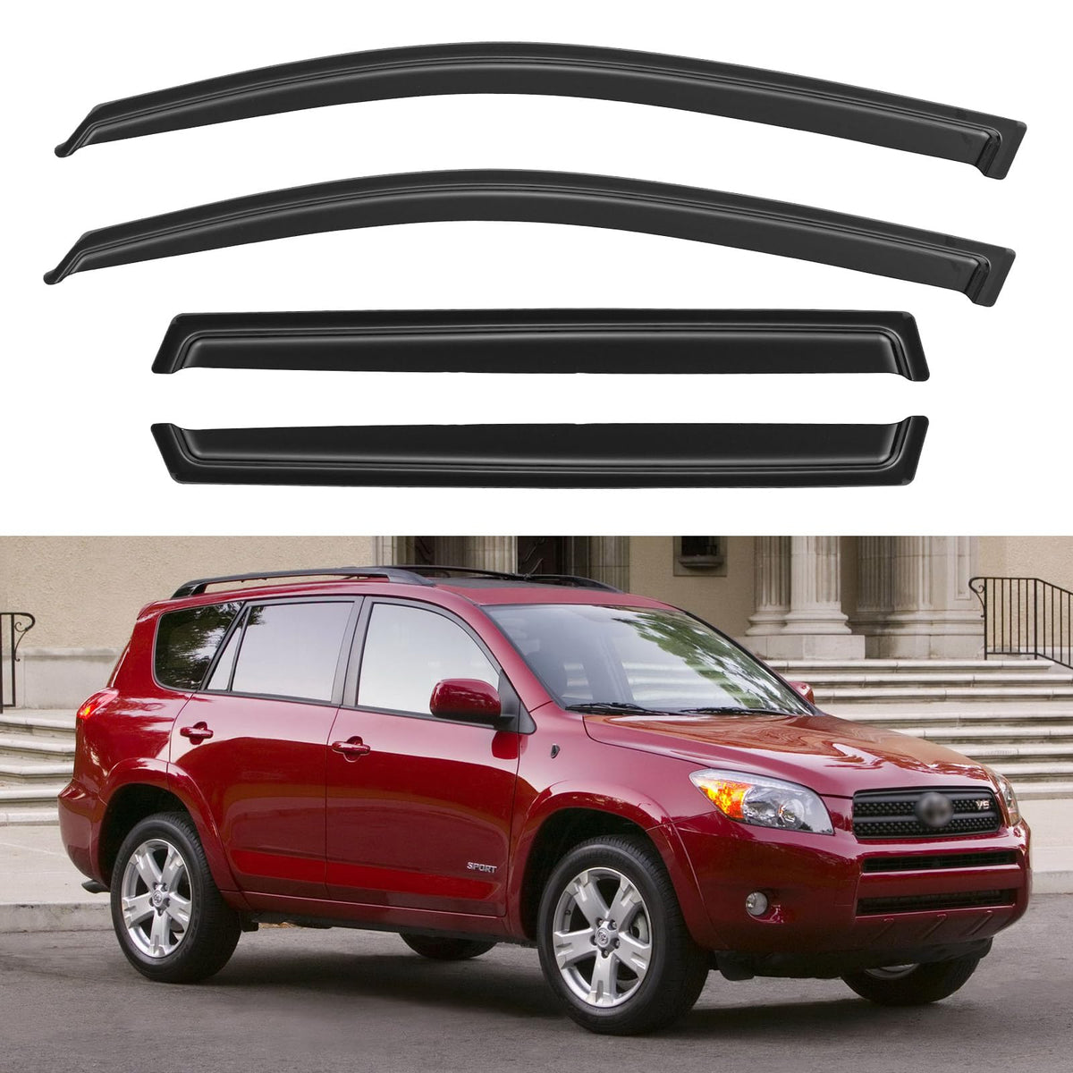 Window Visors Rain Guards for 2015-2026 Ford F150 Crew/SuperCrew Cab Jansha Store