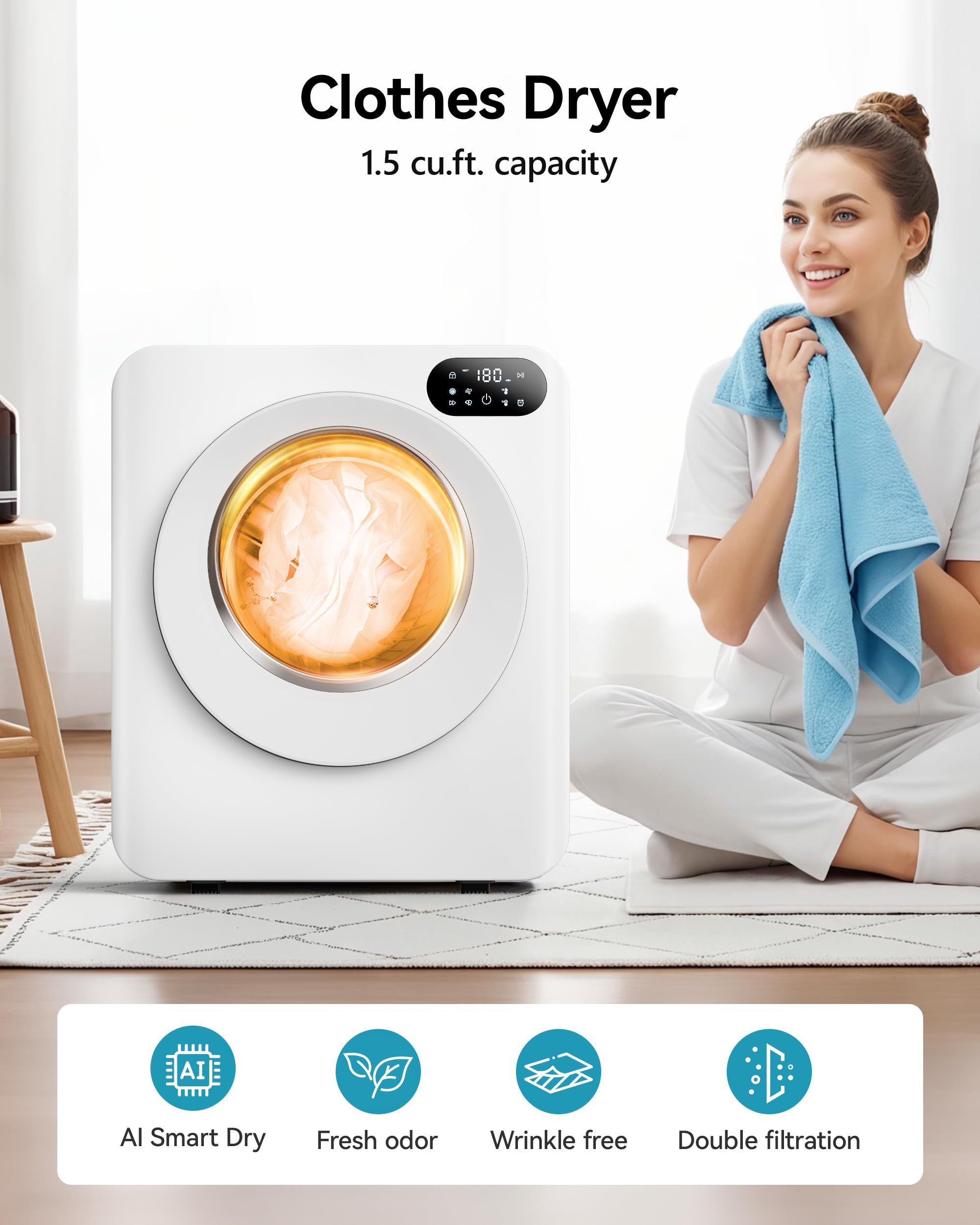 3.5 Cu. Ft. Portable Clothes Dryer for Laundry Jansha Store