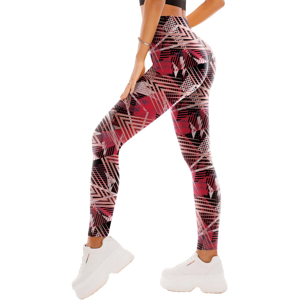 Model walking in black high waisted capri leggings, showing the cropped length and snug fit