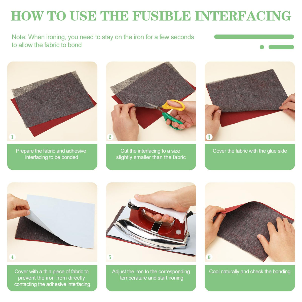 Medium Weight Interfacing Fabric for Sewing Iron On Fusible Interfacing Jansha Store