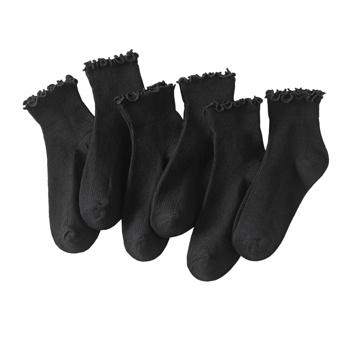 Hstyle 6 Pairs of Ruffle Socks Women, Cute Ruffle Ankle Socks Jansha Store
