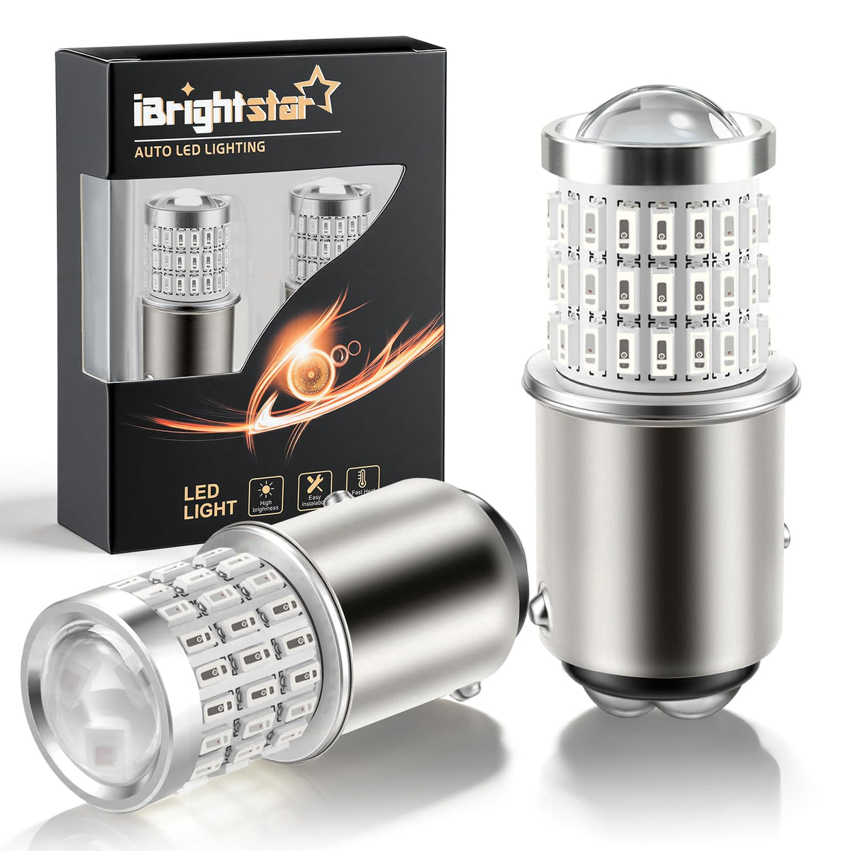 iBrightstar 3157 LED Bulb White, 4157 3156 LED Reverse Light Bulbs Super Bright for Tail Brake Lights Backup Lights Turn Signal Lights, 2 Pack Jansha Store