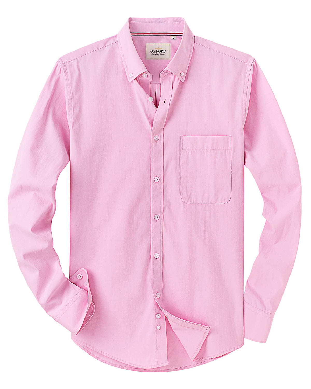 Alimens & Gentle Mens Solid Oxford Shirt Long Sleeve Dress Shirt Work Casual Button Down Shirts with Pocket Jansha Store
