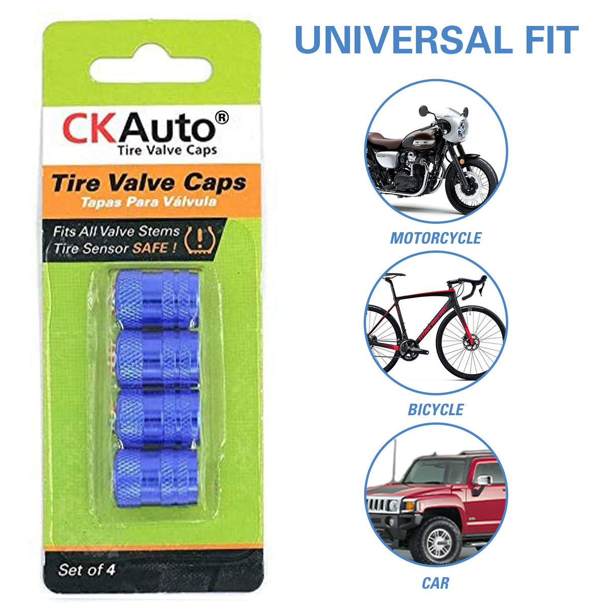 CKAuto Tire Valve Stem Caps, Aluminum Black, 4 pcs/Pack Jansha Store