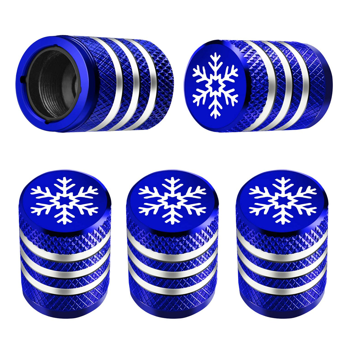 DECURCAR Tire Valve Stem Caps 5 Pack American Flag - Black Jansha Store