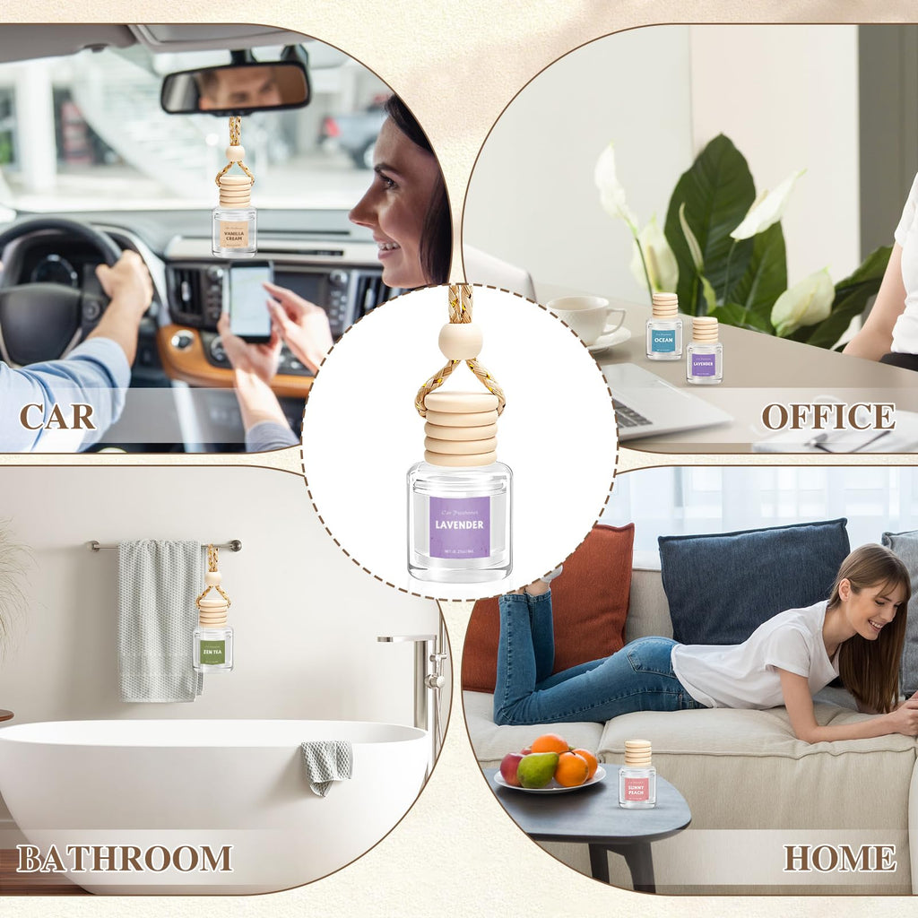 AROIC 6Pack Car Air Freshener, Hanging Essential Oil Air Freshener Diffuser Jansha Store