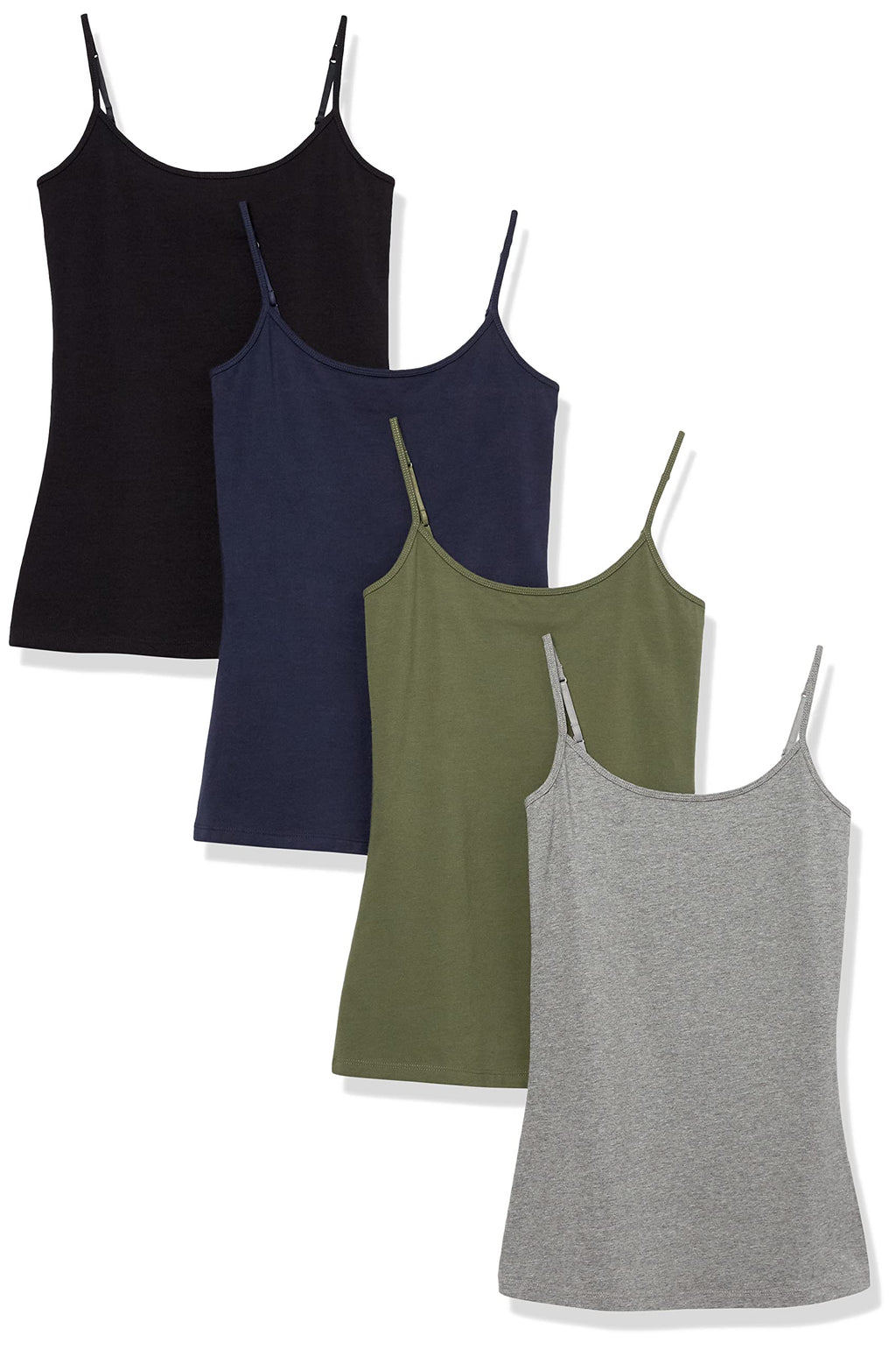 Women's slim-fit camisole in a light color, front view on a plain background