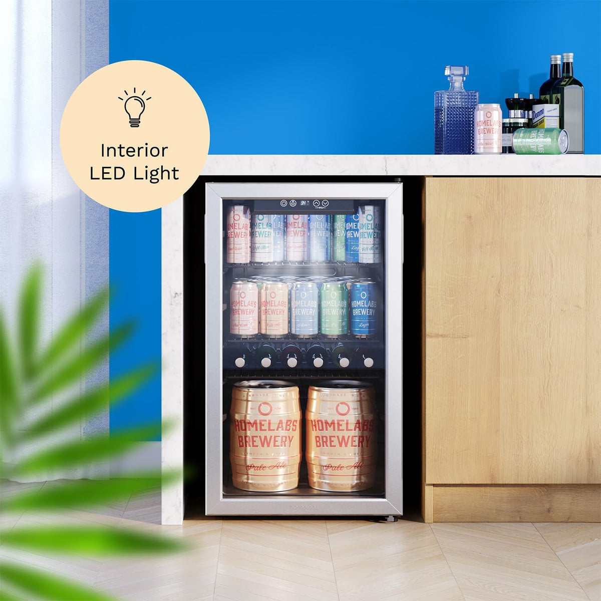 hOmeLabs Beverage Refrigerator and Cooler, 120 Cans Capacity, 3.2 Cu Ft Jansha Store