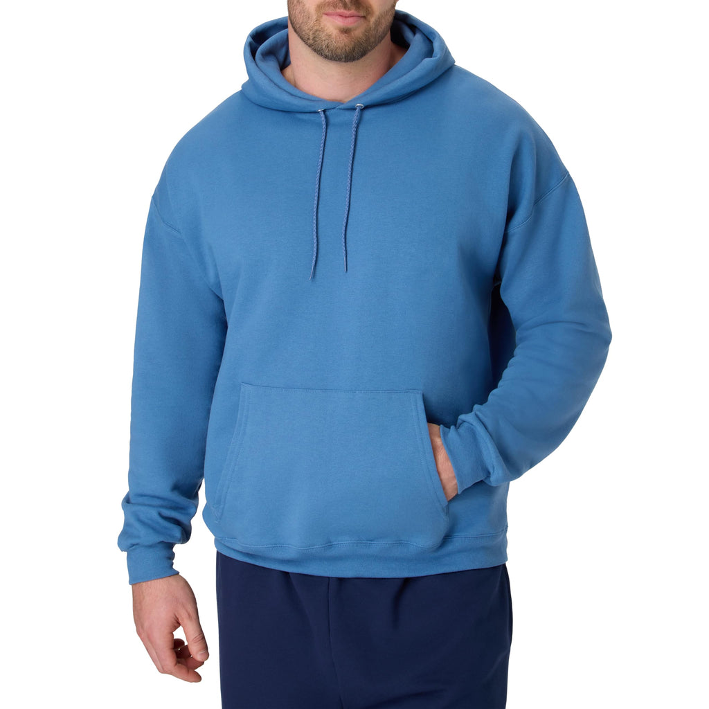 EcoSmart hoodie laid flat showing the full silhouette and stitching