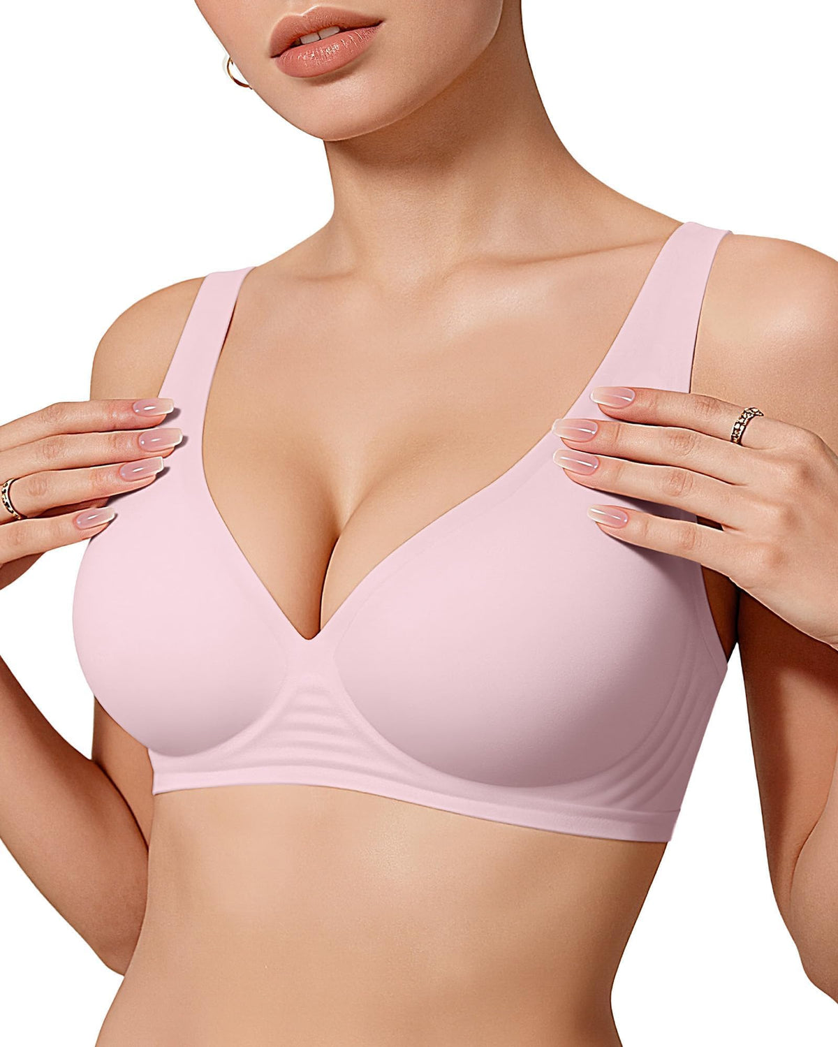 Full view of the jelly bralette showing cups, straps and underband together