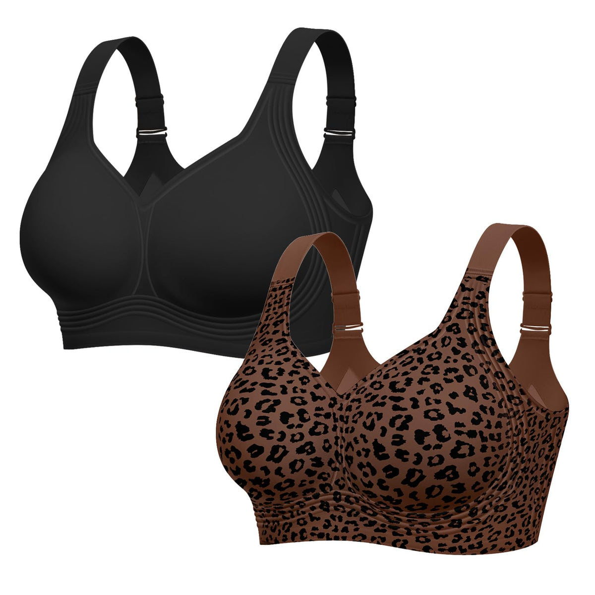 Wireless jelly bra in beige with full-coverage cups and supportive side panels
