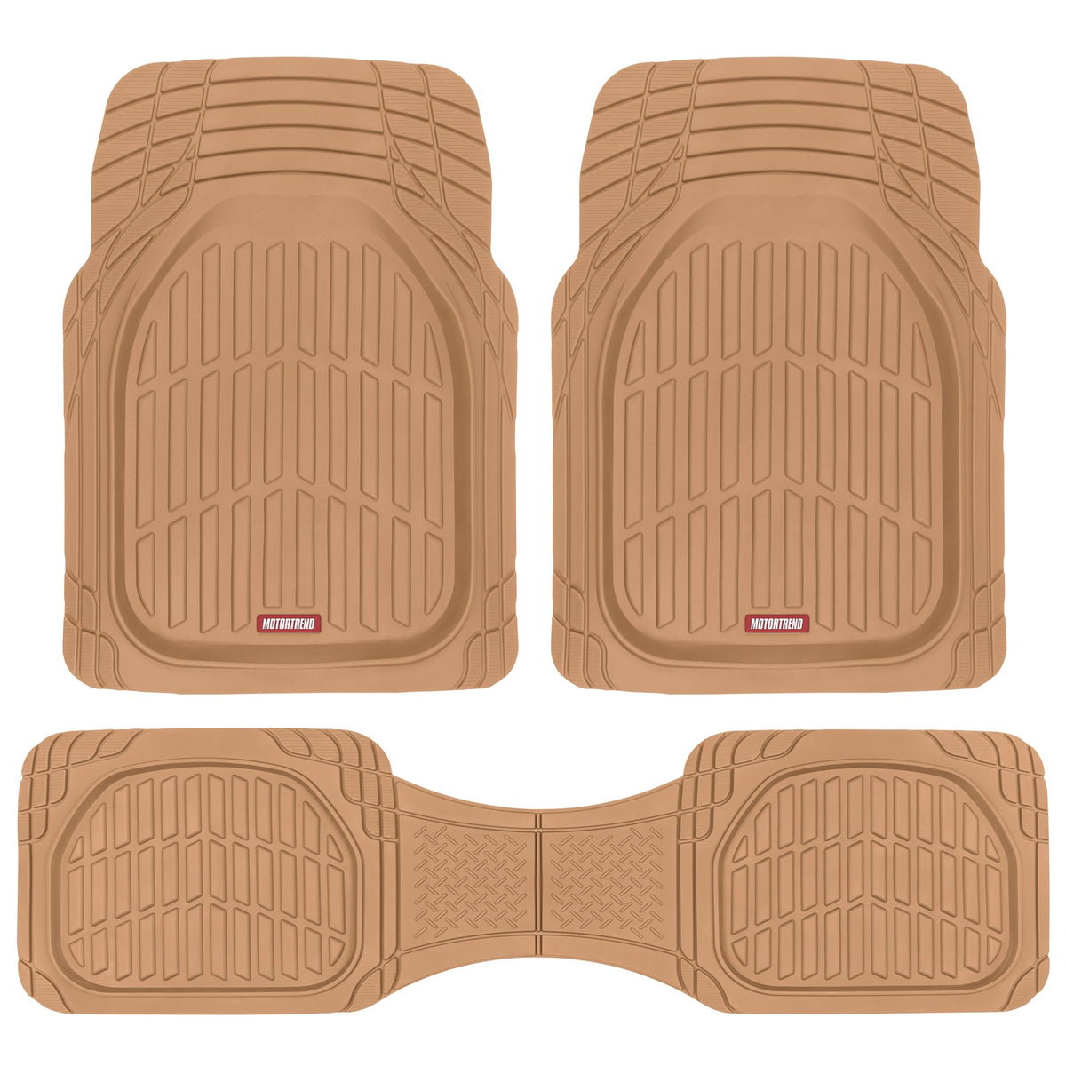 Motor Trend FlexTough Floor Mats for Cars, Black Deep Dish All-Weather Car Mats, Waterproof Trim-to Fit Automotive Floor Mats for Cars Trucks SUV, Universal Floor Liner Car Accessories Jansha Store