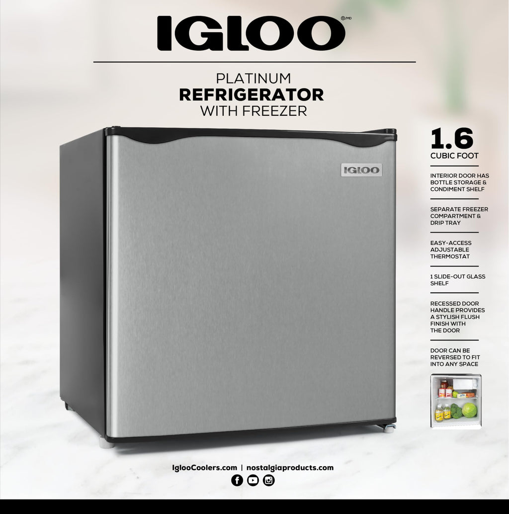 Igloo 3.2 Cu.Ft. Mini Fridge with Freezer - Single Door Compact Refrigerator with Glass Shelves for Homes, Dorms & Offices- Keep Snacks, Drinks & Frozen Foods Cool with Temperature Control Mini Fridge Jansha Store