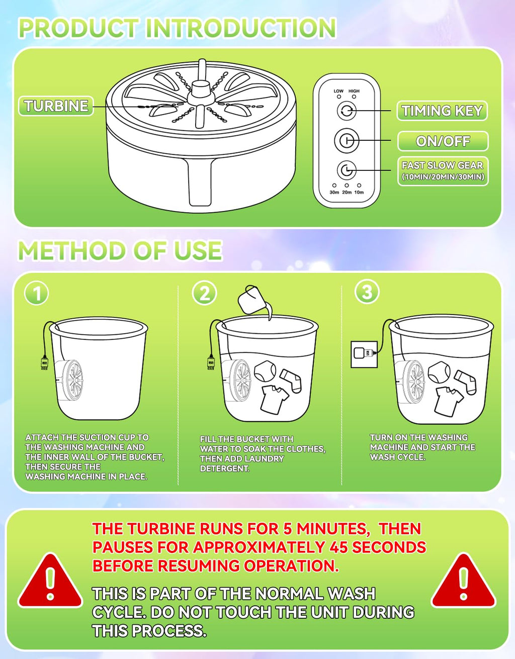 USB Portable Washing Machine | For Clothes & Dishes, Travel, Dorms, RVs Jansha Store
