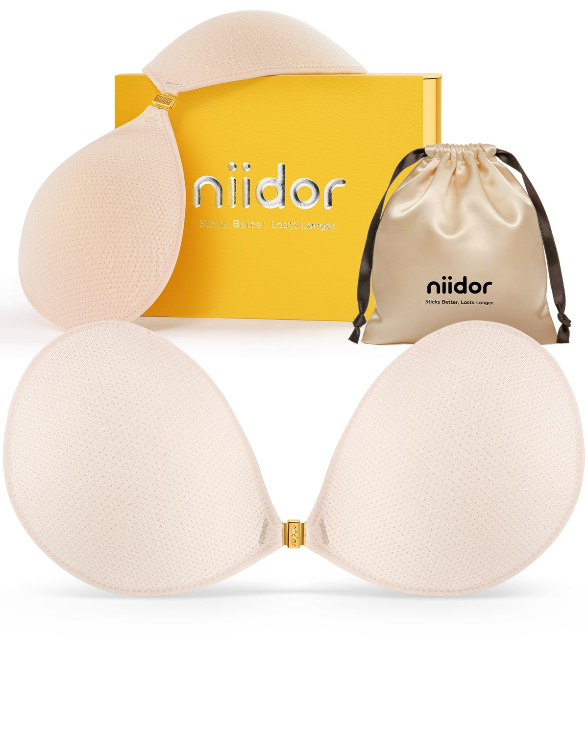 Niidor Adhesive Bra Strapless Ultra Sticky Invisible Push up Silicone Bra Multiple Colors Sizes Reusable for Backless Dress Jansha Store