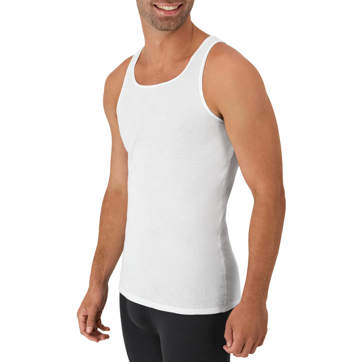 Hanes Men's Tank Undershirt Pack, Cotton Tank Undershirt, Moisture-Wicking, Breathable, White or Grey/Black, Multi-Pack Jansha Store