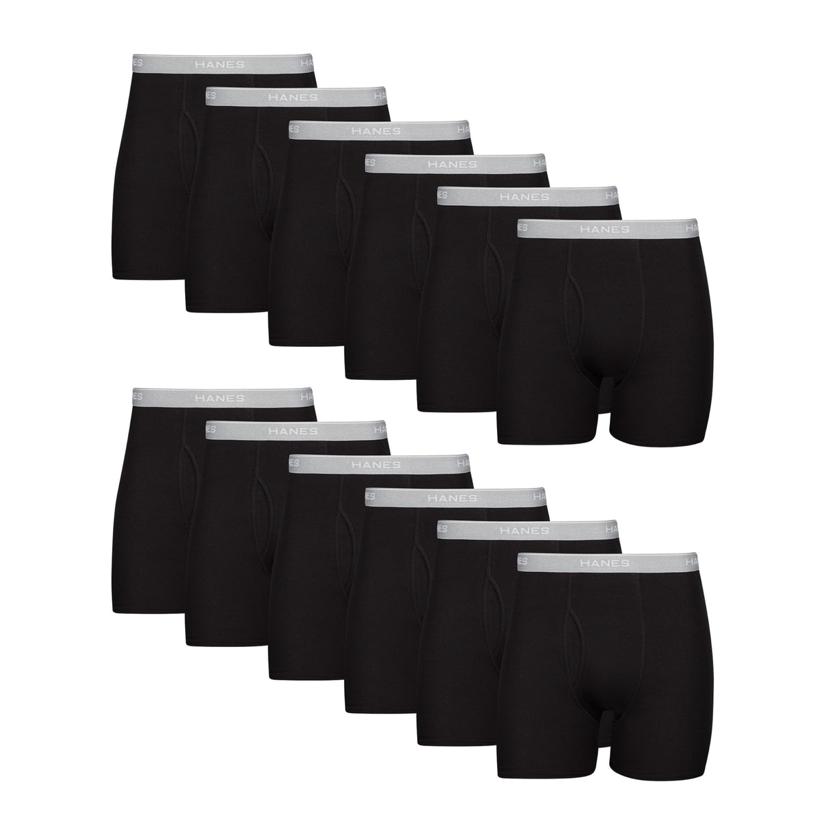 Men's boxer briefs pack packaging with pairs neatly folded