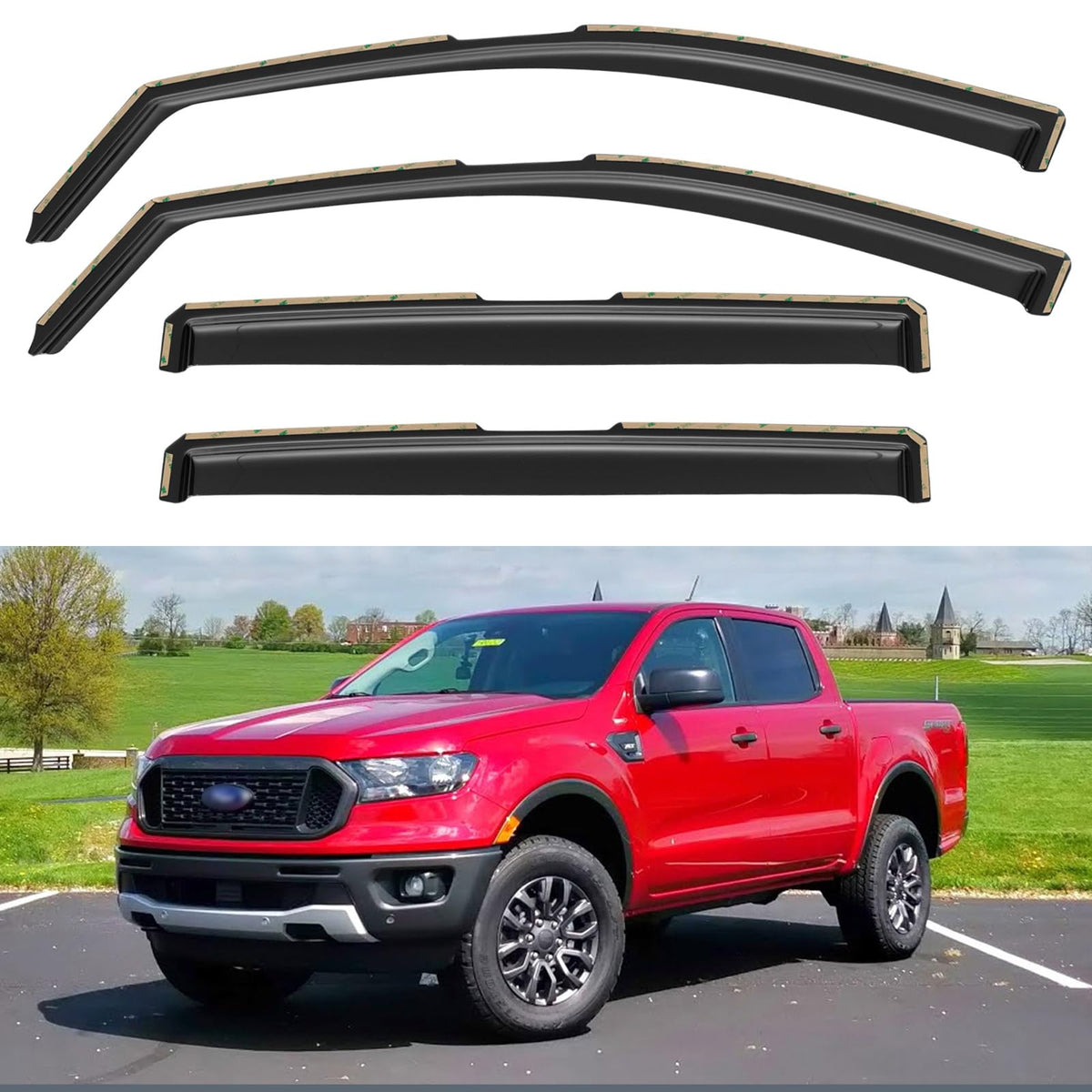 Window Visors Rain Guards for 2015-2026 Ford F150 Crew/SuperCrew Cab Jansha Store