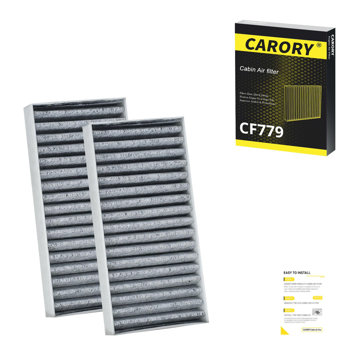CARORY Cabin Air Filter w/Activated Carbon for Honda Accord 2003–2022, Civic 2006–2015, CR-V 2007–2016, Odyssey 2005–2017, Pilot 2009–2022, Ridgeline 2006–2025, Acura MDX 2007–2020, and More, CF134 Jansha Store