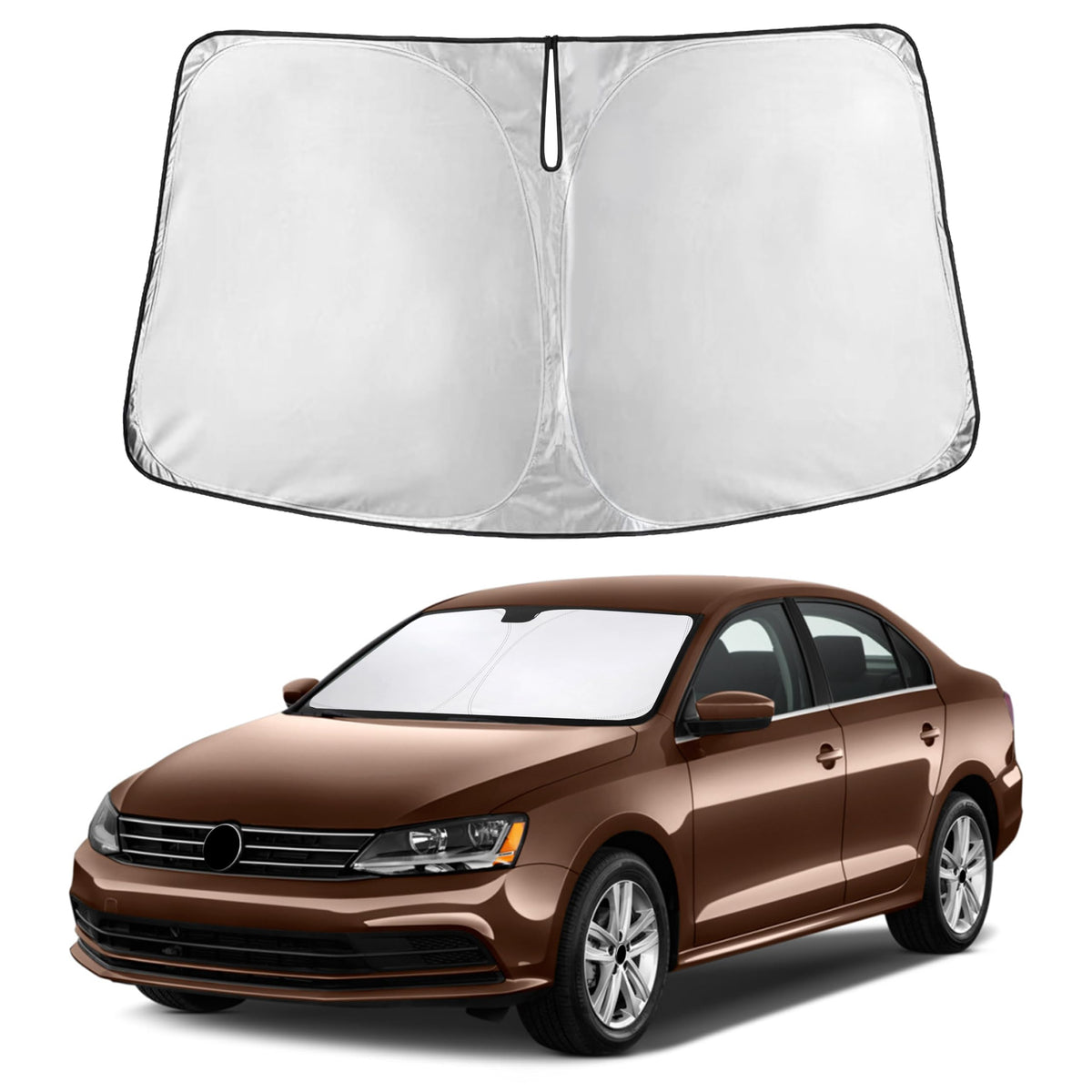Autovir Windshield Sun Shade, Foldable Car Window Shades, 280T Visor Shade Jansha Store